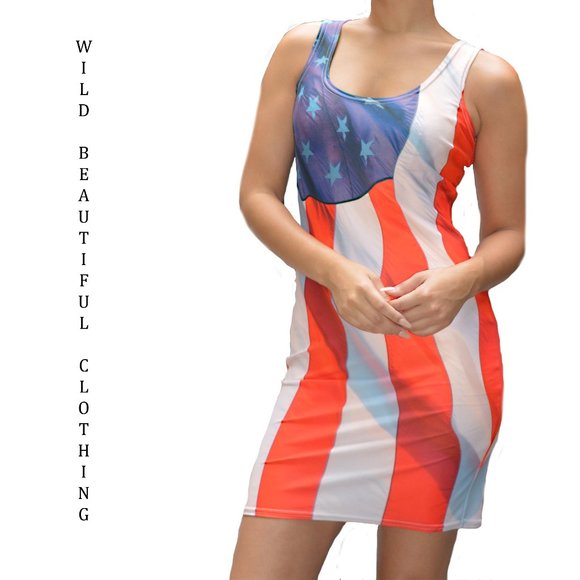 USA Flag Bodycon Dress - Picture 1 of 6